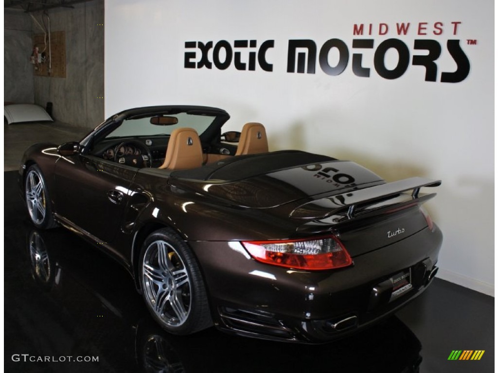 2008 911 Turbo Cabriolet - Macadamia Metallic / Black/Sand Beige photo #8