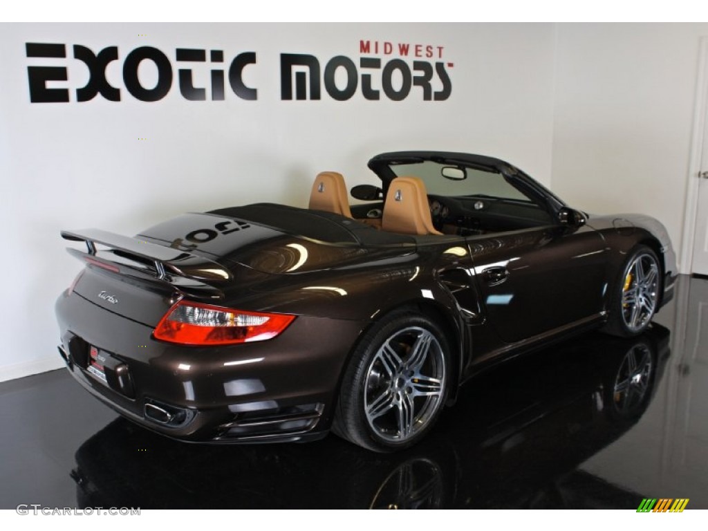 2008 911 Turbo Cabriolet - Macadamia Metallic / Black/Sand Beige photo #9