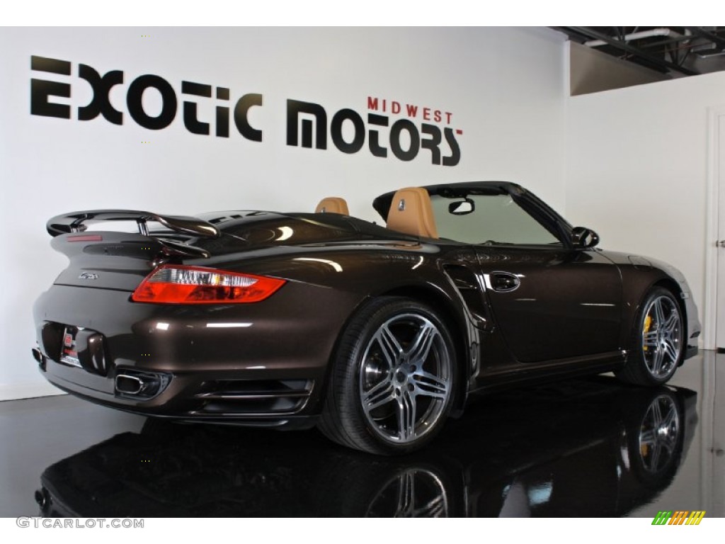 2008 911 Turbo Cabriolet - Macadamia Metallic / Black/Sand Beige photo #13