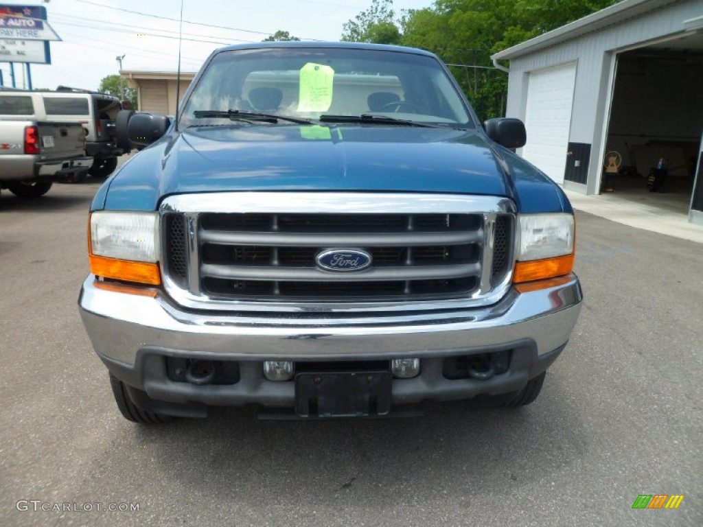 2001 F250 Super Duty XLT SuperCab 4x4 - Island Blue Metallic / Medium Graphite photo #3