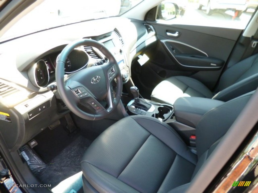 Black Interior 2013 Hyundai Santa Fe Limited AWD Photo #81926047