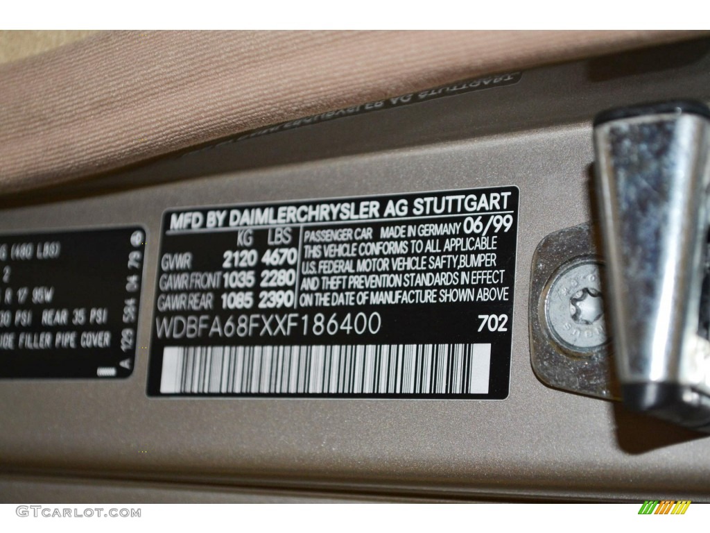 1999 SL 500 Roadster - Smoke Silver Metallic / Java photo #8