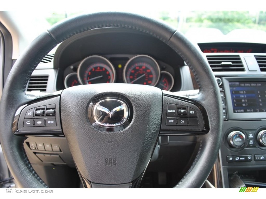 2012 Mazda CX-9 Grand Touring AWD Black Steering Wheel Photo #81927400