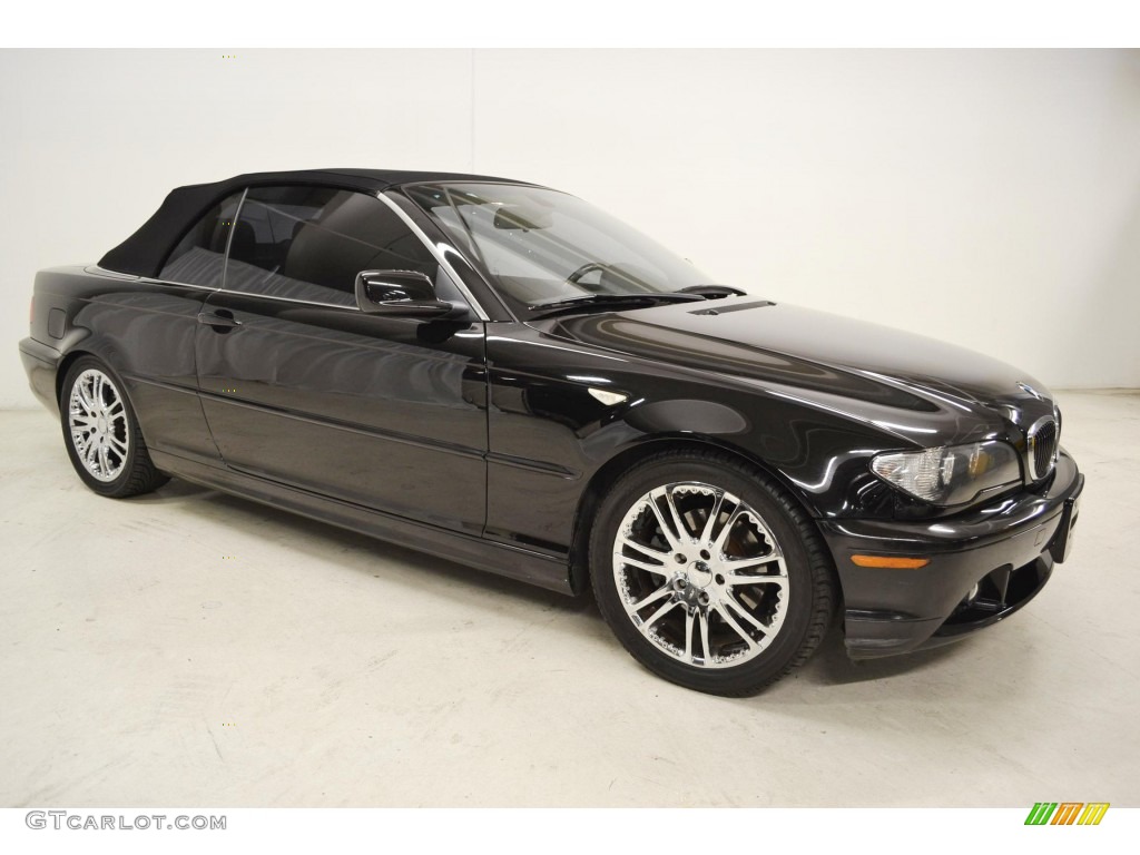 2004 3 Series 325i Convertible - Jet Black / Black photo #2