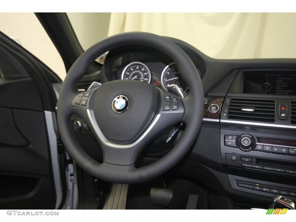 2014 BMW X6 xDrive35i Black Steering Wheel Photo #81933850