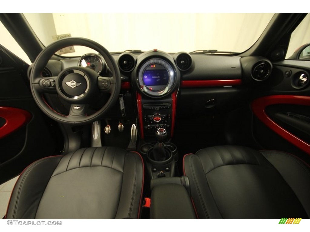 2013 Mini Cooper John Cooper Works Paceman All4 AWD Championship Lounge Leather/Red Piping Dashboard Photo #81933995
