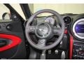 2013 Mini Cooper Championship Lounge Leather/Red Piping Interior Steering Wheel Photo