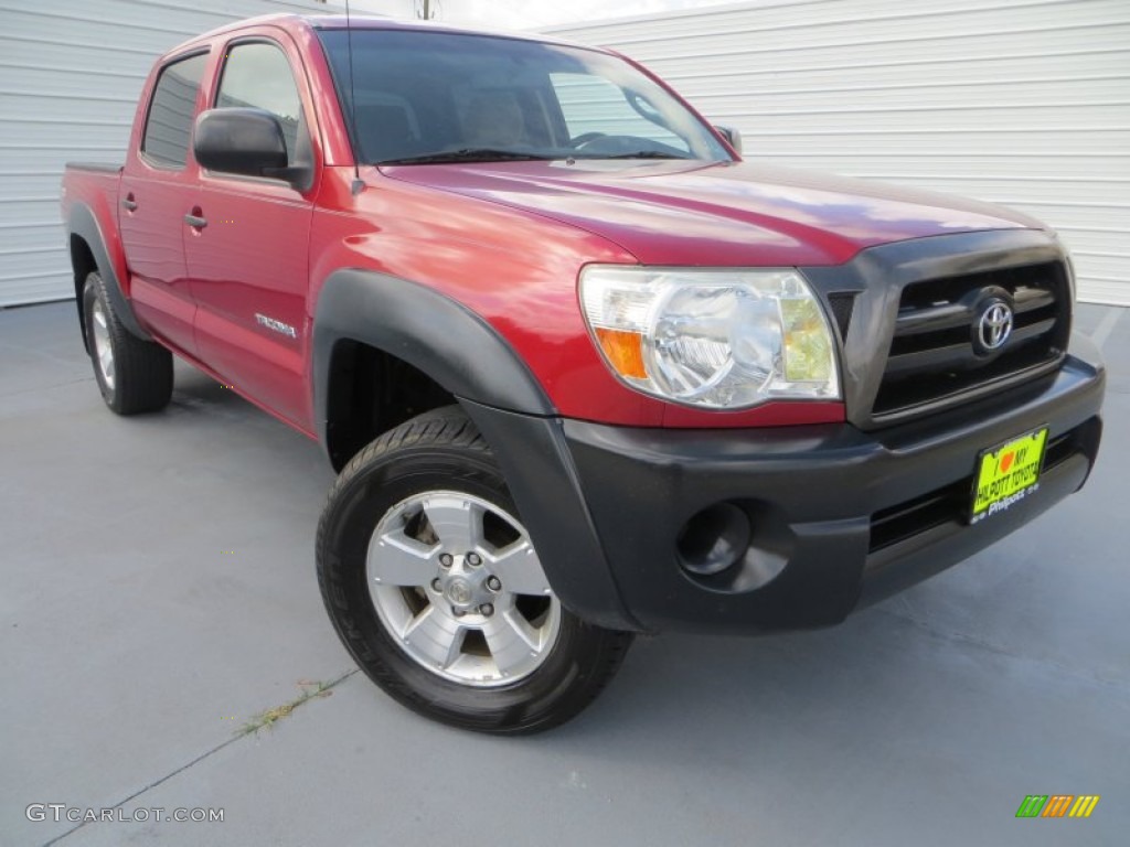 2007 Tacoma V6 PreRunner TRD Sport Double Cab - Impulse Red Pearl / Taupe photo #1