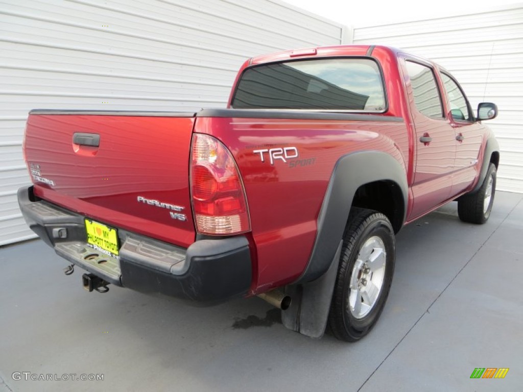 2007 Tacoma V6 PreRunner TRD Sport Double Cab - Impulse Red Pearl / Taupe photo #4