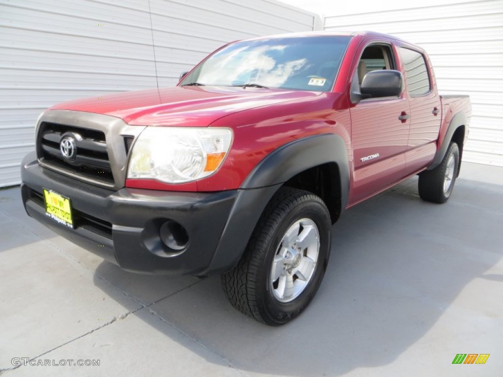 2007 Tacoma V6 PreRunner TRD Sport Double Cab - Impulse Red Pearl / Taupe photo #7