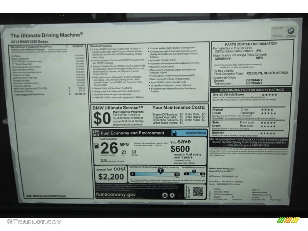 2013 3 Series 328i Sedan - Jet Black / Black photo #31