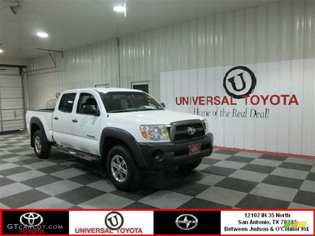 2011 Tacoma V6 PreRunner Double Cab - Super White / Graphite Gray photo #1