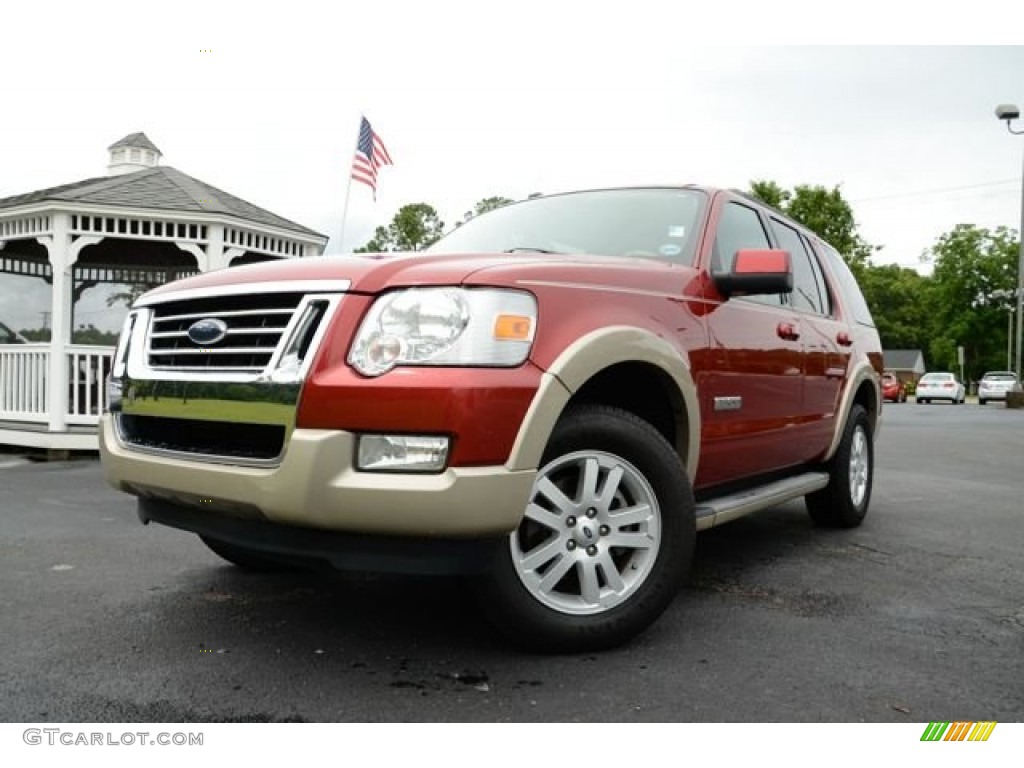 2008 Explorer Eddie Bauer - Redfire Metallic / Camel photo #1