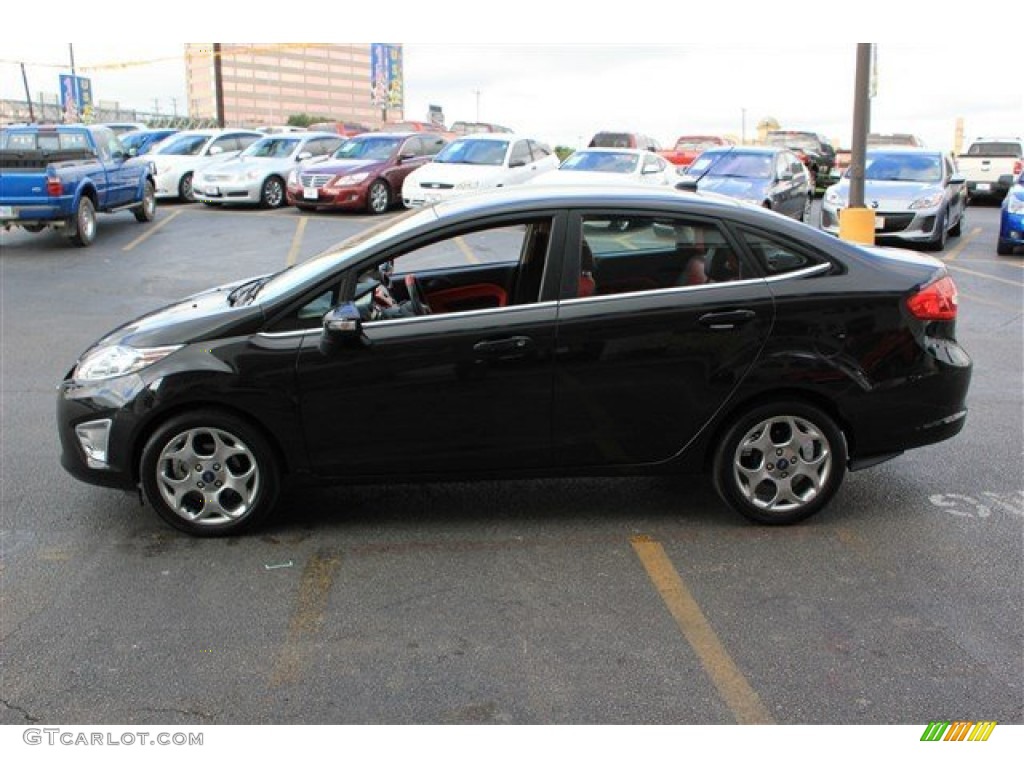 Tuxedo Black Metallic 2012 Ford Fiesta SEL Sedan Exterior Photo #81946314