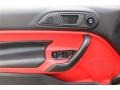 2012 Ford Fiesta Race Red/Charcoal Black Interior Door Panel Photo