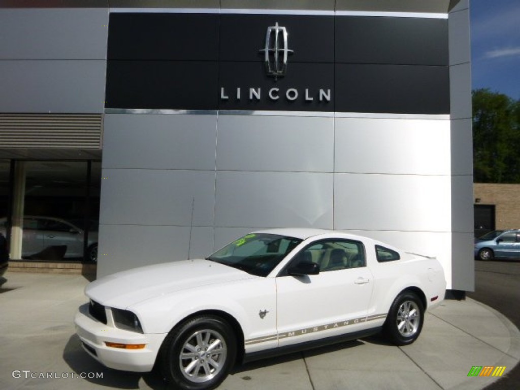 2009 Mustang V6 Premium Coupe - Performance White / Medium Parchment photo #1