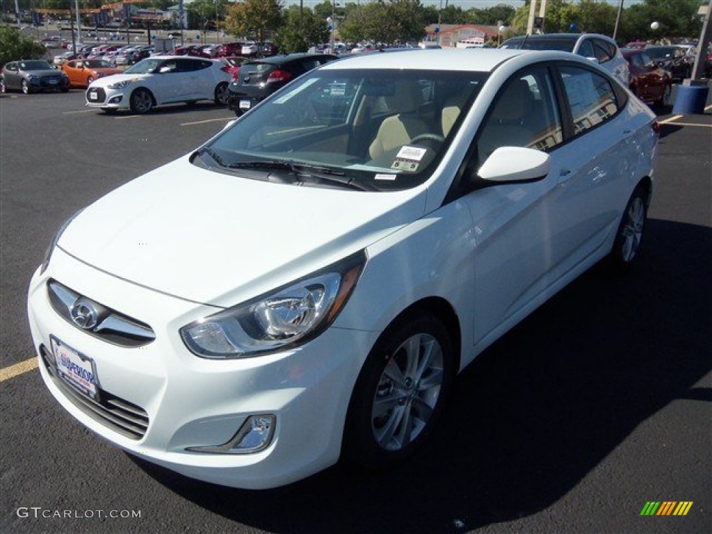 2013 Accent GLS 4 Door - Century White / Beige photo #1