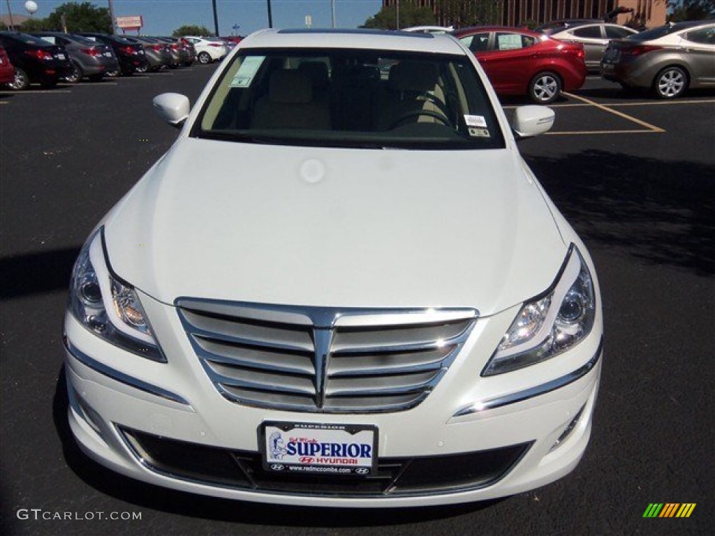 2013 Genesis 3.8 Sedan - White Satin Pearl / Cashmere photo #1