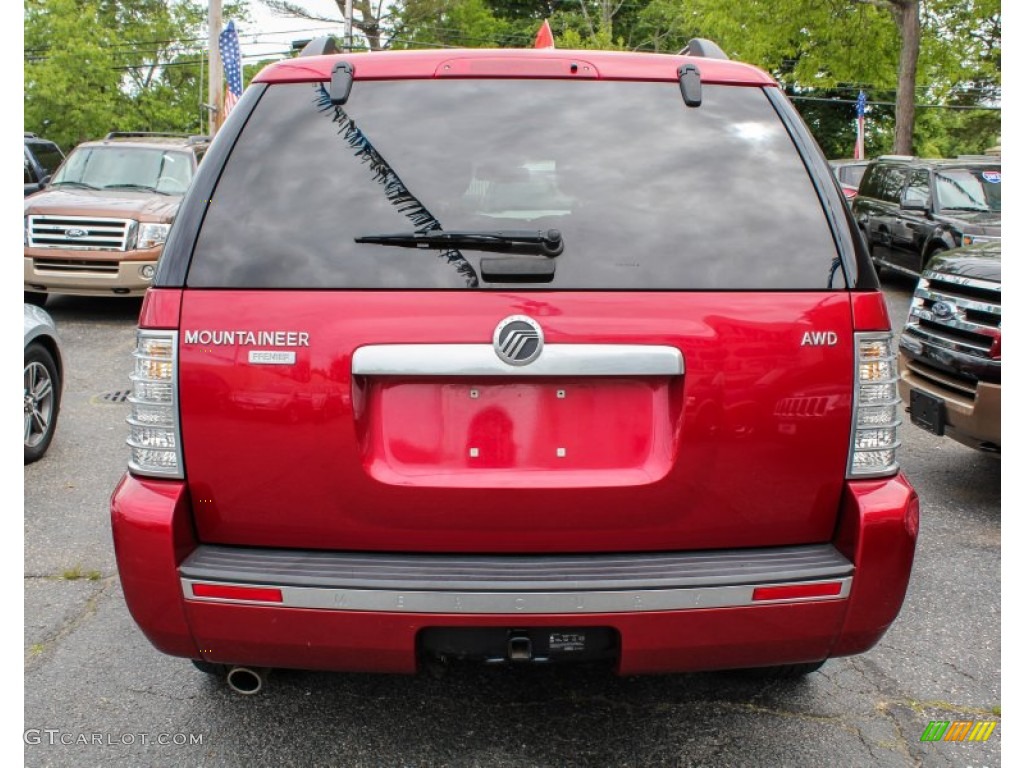 2008 Mountaineer Premier AWD - Vivid Red Metallic / Charcoal Black photo #4