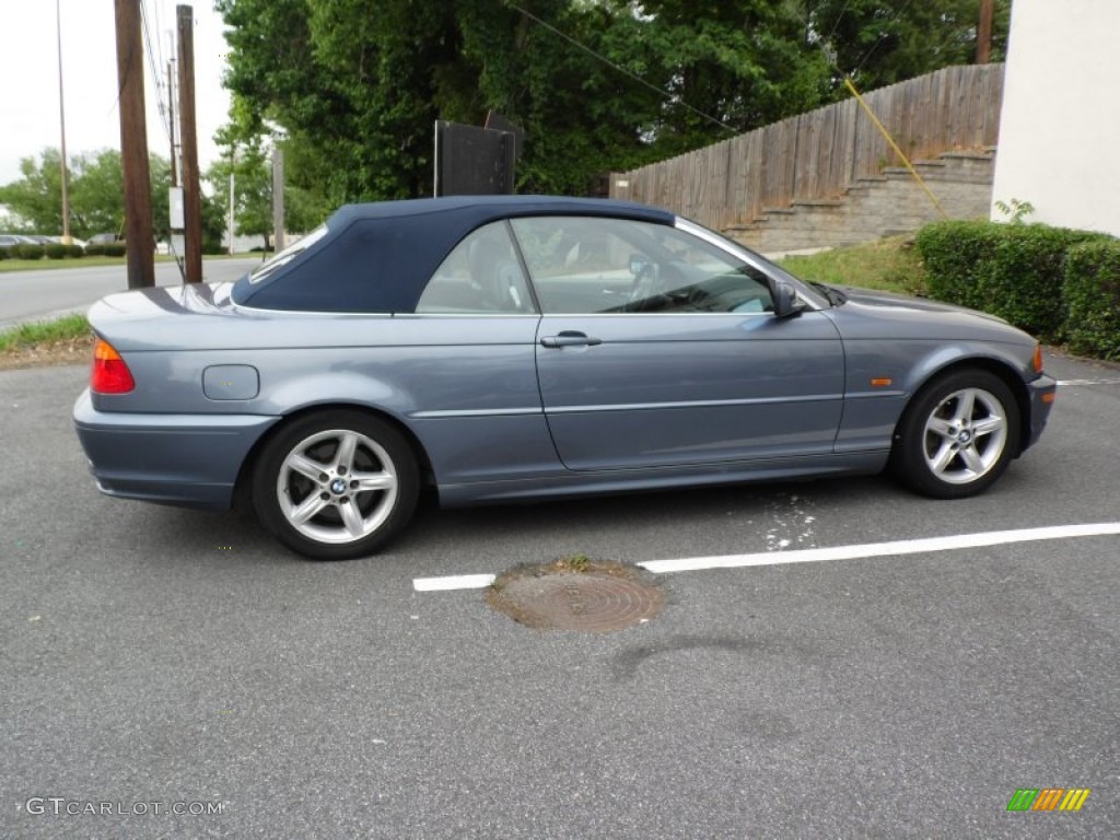 2002 3 Series 325i Convertible - Steel Blue Metallic / Grey photo #20