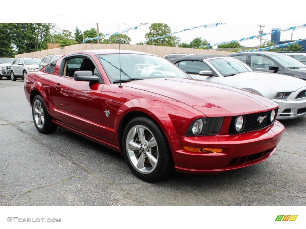 2009 Mustang GT Premium Coupe - Dark Candy Apple Red / Black/Tan photo #6