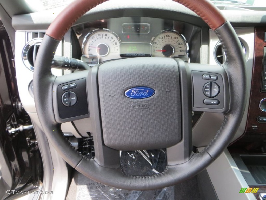 2013 Ford Expedition King Ranch King Ranch Charcoal Black/Chaparral Leather Steering Wheel Photo #81959583