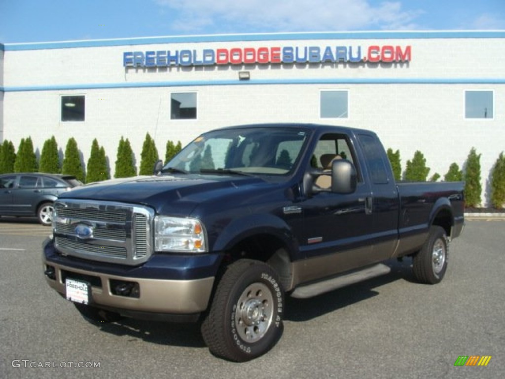 2005 F250 Super Duty XLT SuperCab 4x4 - True Blue Metallic / Medium Flint photo #1