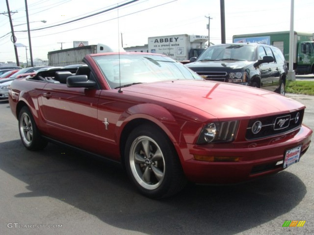 2006 Mustang V6 Premium Convertible - Redfire Metallic / Dark Charcoal photo #4