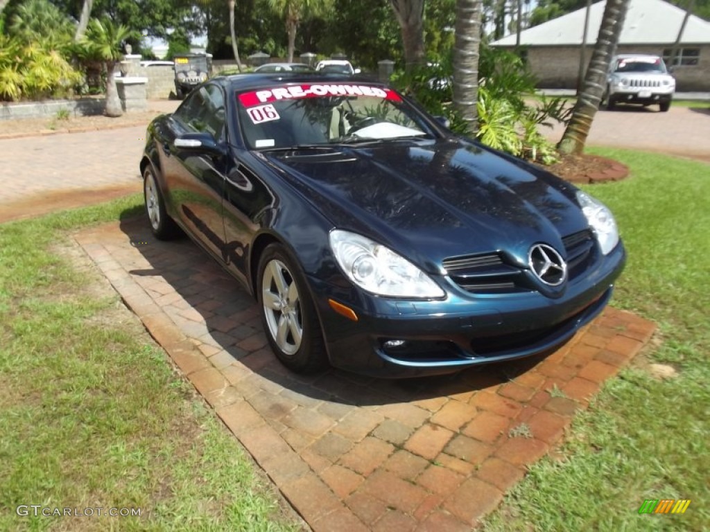 2006 SLK 280 Roadster - Caspian Blue Metallic / Ash photo #7