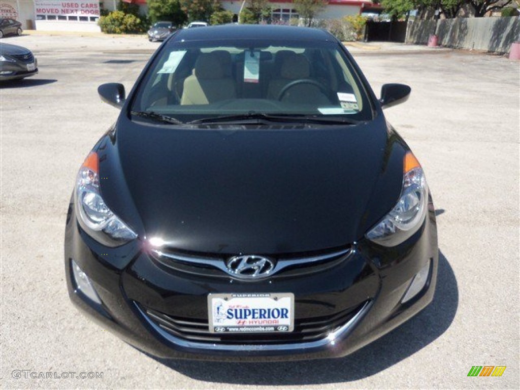 2013 Elantra GLS - Midnight Black / Beige photo #2