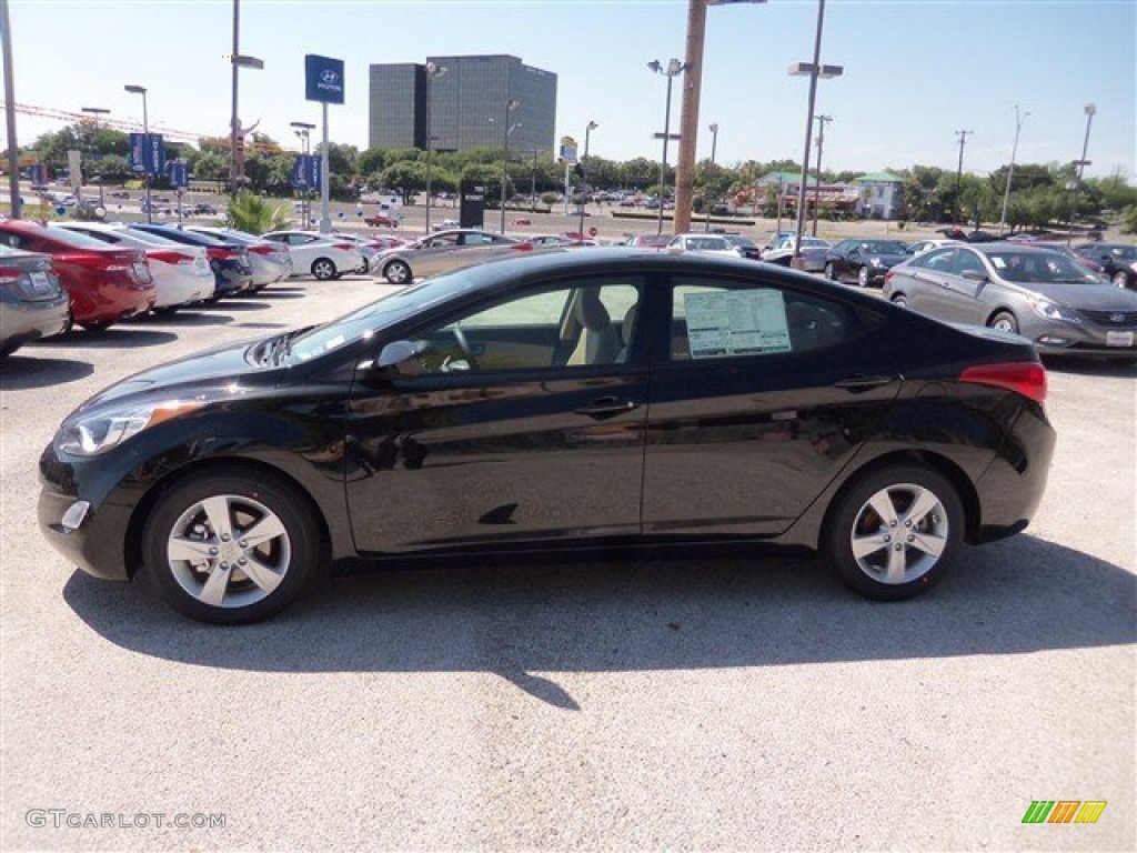 2013 Elantra GLS - Midnight Black / Beige photo #3