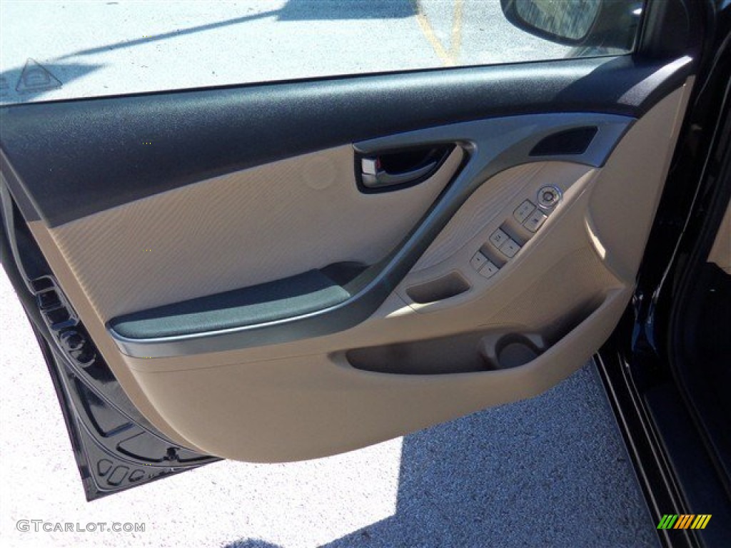 2013 Elantra GLS - Midnight Black / Beige photo #6