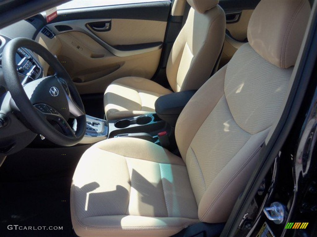 2013 Elantra GLS - Midnight Black / Beige photo #8