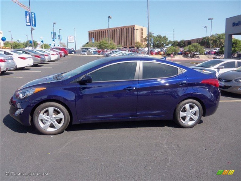 2013 Elantra GLS - Indigo Night / Beige photo #4