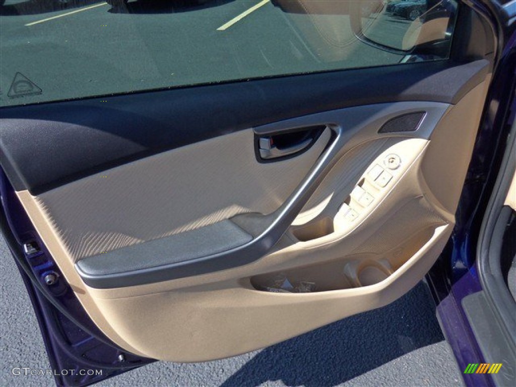 2013 Elantra GLS - Indigo Night / Beige photo #7