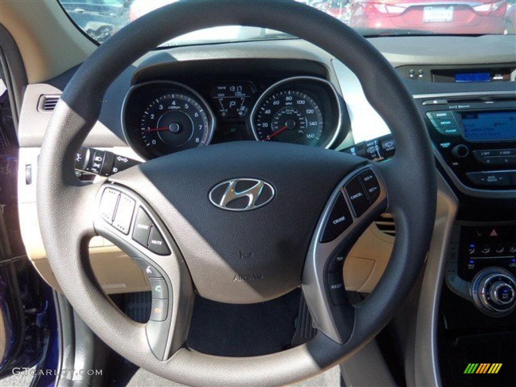 2013 Elantra GLS - Indigo Night / Beige photo #12