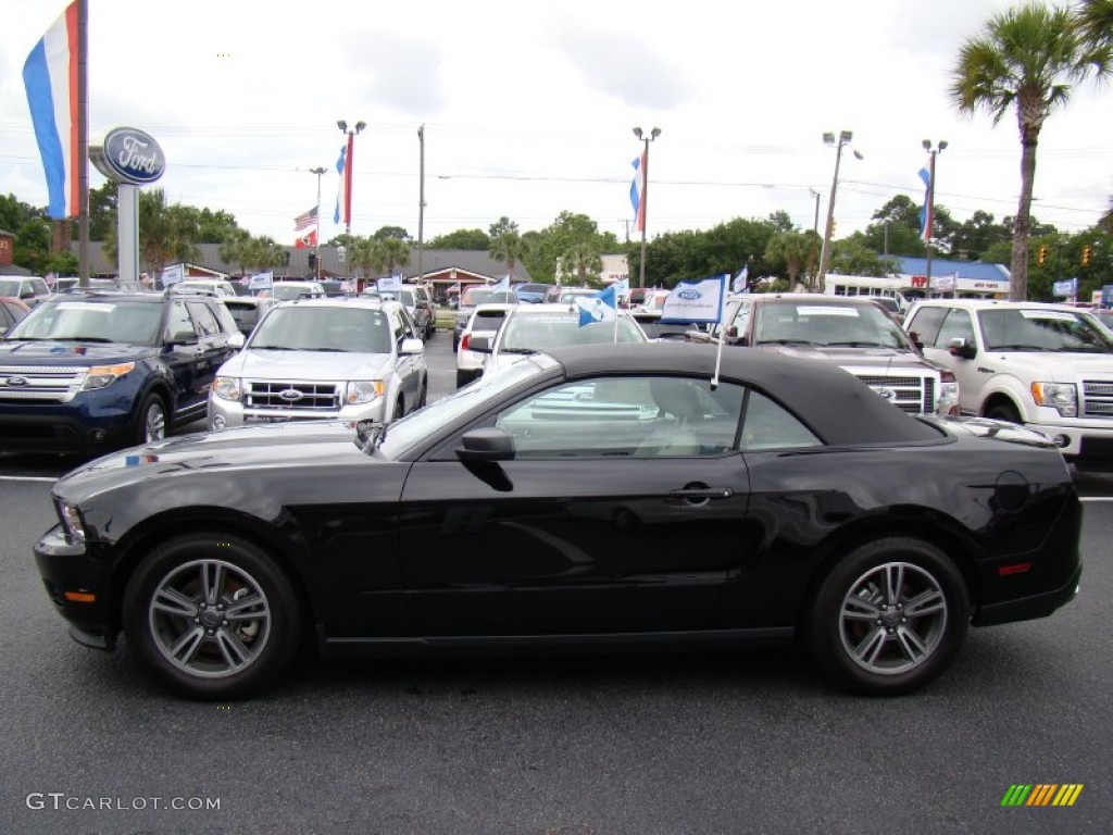2011 Mustang V6 Premium Convertible - Ebony Black / Stone photo #5