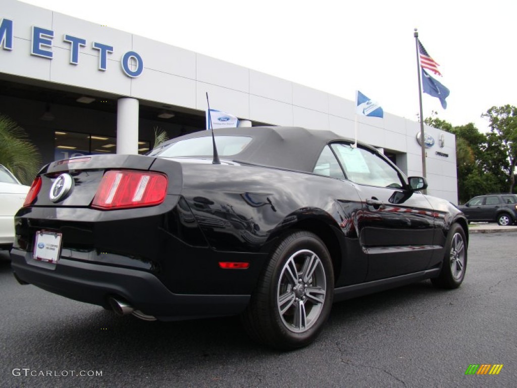 2011 Mustang V6 Premium Convertible - Ebony Black / Stone photo #8