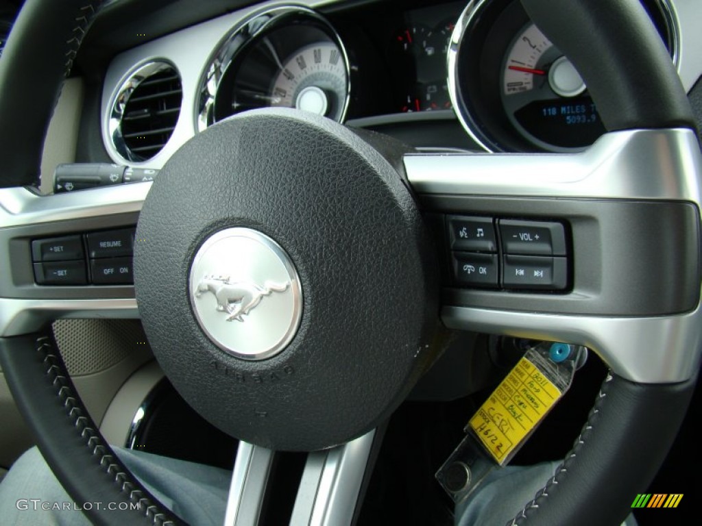 2011 Mustang V6 Premium Convertible - Ebony Black / Stone photo #16