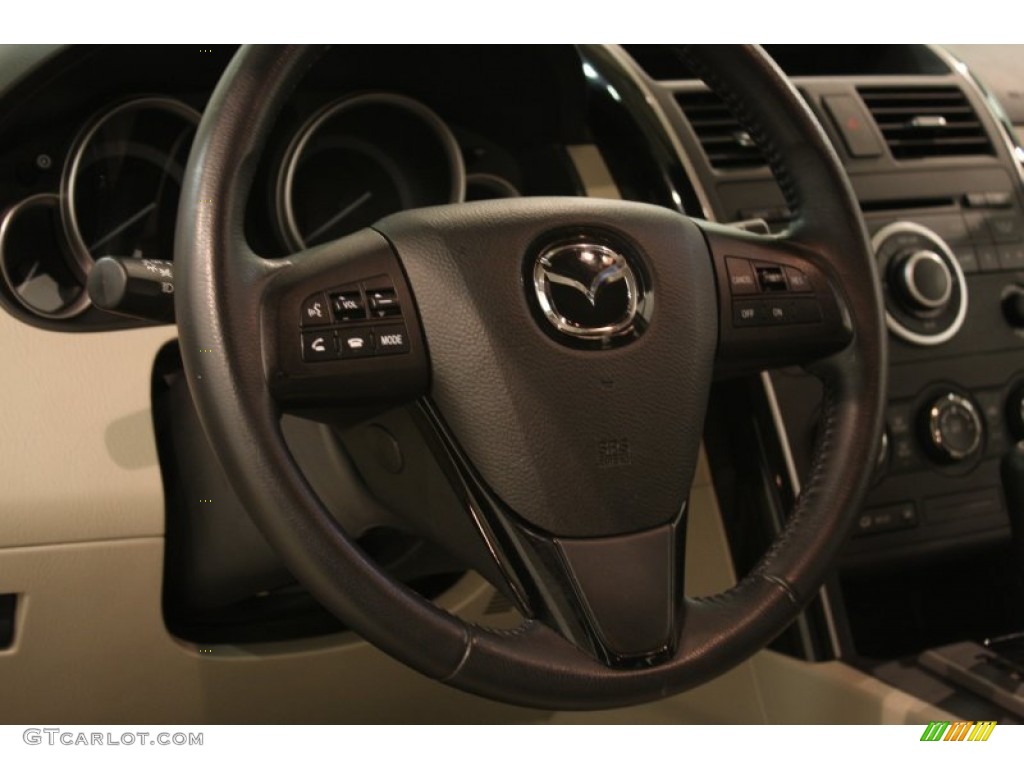 2011 Mazda CX-9 Sport AWD Sand Steering Wheel Photo #81967006