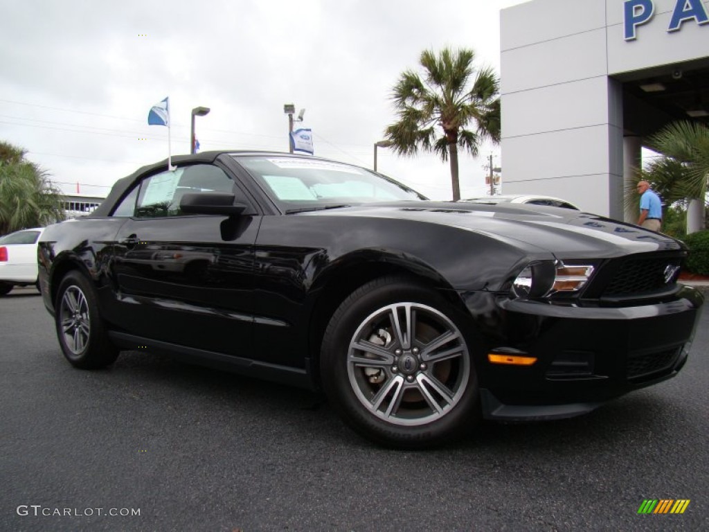 2011 Mustang V6 Premium Convertible - Ebony Black / Stone photo #24