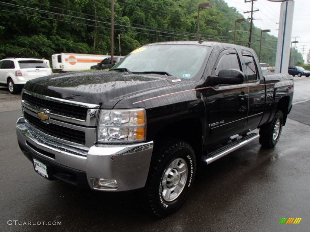 Black 2008 Chevrolet Silverado 2500HD LTZ Extended Cab 4x4 Exterior Photo #81974172