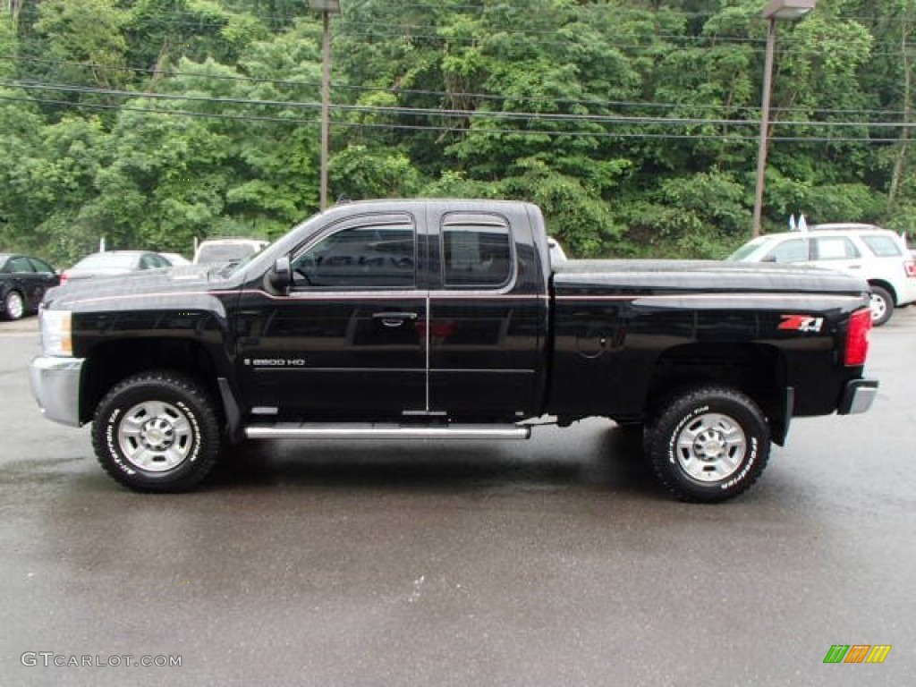 Black 2008 Chevrolet Silverado 2500HD LTZ Extended Cab 4x4 Exterior Photo #81974190