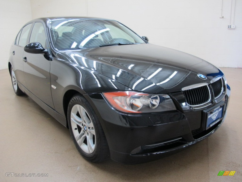 2008 3 Series 328xi Sedan - Jet Black / Black photo #1