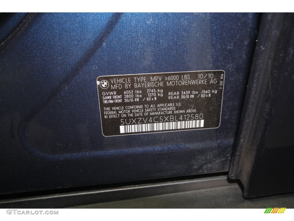 2011 X5 xDrive 35i - Deep Sea Blue Metallic / Black photo #9