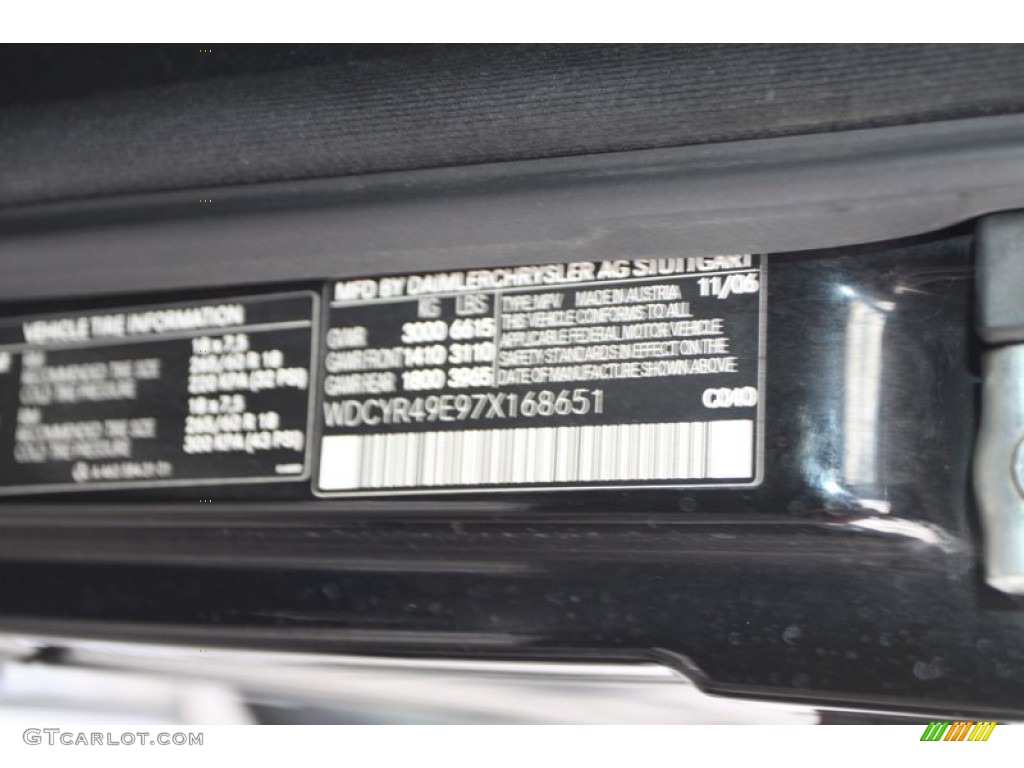 2007 Mercedes-Benz G 500 Color Code Photos