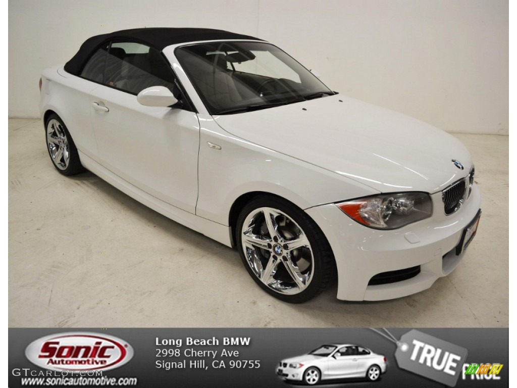 2008 1 Series 135i Convertible - Alpine White / Taupe photo #1