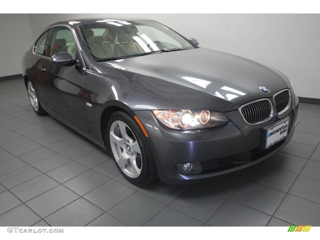 2007 3 Series 328i Coupe - Sparkling Graphite Metallic / Cream Beige photo #1