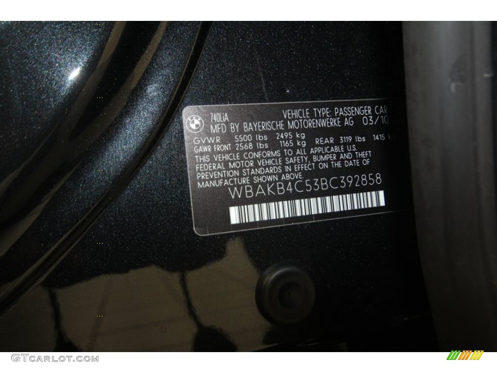 2011 7 Series 740Li Sedan - Black Sapphire Metallic / Oyster/Black photo #9