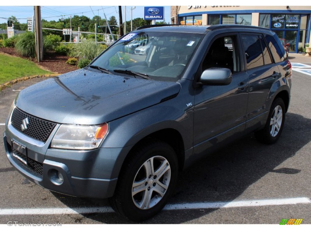 2007 Grand Vitara Luxury 4x4 - Azure Grey Metallic / Black photo #3